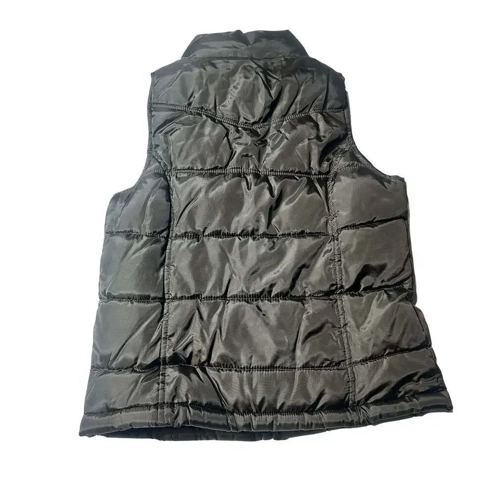 Old Navy Girls Brown Fleece Lined Puffer Vest Full Zip Quilted XS